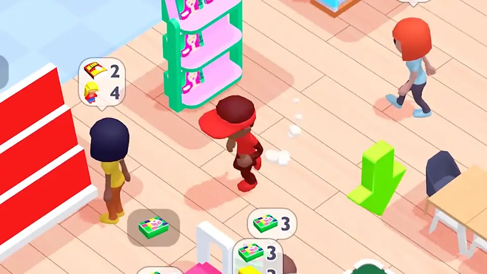 Ράφια και βιτρίνες βιβλιοπωλείου στο My Book Store: Idle Tycoon
